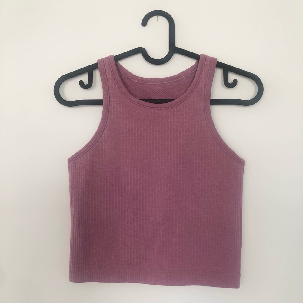 Lululemon Ebb to Street Racerback Cropped Tank Top Dusky Pink Size 4